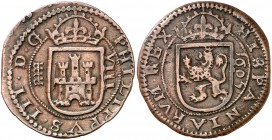 1605. Felipe III. Segovia. 8 maravedís. (Cal. 761). 4,36 g. MBC-/MBC.