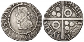 1611. Felipe III. Barcelona. 1/2 croat. (Cal. 531) (Badia falta) (Cru.C.G. 4341d). 1,55 g. Buen ejemplar para el tipo. MBC/MBC+.