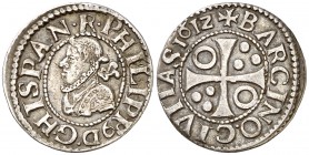 1612. Felipe. III. Barcelona. 1/2 croat. (Cal. 535). 1,41 g. MBC+.