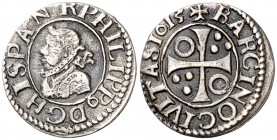 1613. Felipe III. Barcelona. 1/2 croat. (Cal. 537). 1,44 g. MBC.
