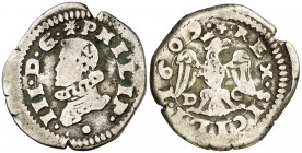 1609. Felipe III. Messina. 1 tari. (Vti. 77) (MIR. 348.1). 2,40 g. Rara. BC+.