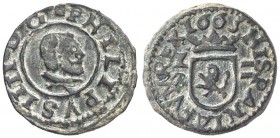 1663. Felipe IV. Cuenca. . 2 maravedís. (Cal. 1348). 0,59 g. Ex Áureo & Calicó 06/11/2007, nº 495. Rara y más así. MBC+/EBC-.