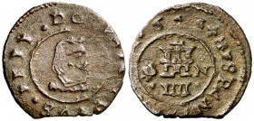 1663. Felipe IV. Granada. N. 4 maravedís. (Cal. 1374). 0,83 g. Final de riel. MBC/MBC+.