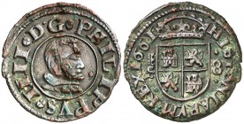 1661. Felipe IV. Segovia. S. 8 maravedís. (Cal. 1531). 2,20 g. Ex Áureo 28/04/2004, nº 2715. MBC+.