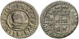 1661. Felipe IV. Sevilla. R. 8 maravedís. (Cal. 1581). 2,30 g. Ex Áureo 28/04/2004, nº 2716. MBC+.