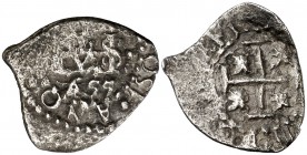 1655. Felipe IV. Potosí. 1/2 real. (Cal. 1181). 1,44 g. Rara. MBC-.
