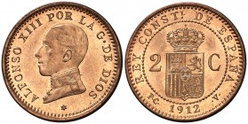 1912*12. Alfonso XIII. PCV. 2 céntimos. (Cal. 75). 2 g. Bella. S/C.