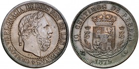 1875. Carlos VIII, Pretendiente. Oñate. 10 céntimos. (Cal. 8). 9,78 g. EBC-.