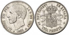 1885*1885. Alfonso XII. MSM. 1 peseta. (Cal. 61). 4,93 g. MBC/MBC+.