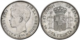 1899*1899. Alfonso XIII. SGV. 1 peseta. (Cal. 42). 4,90 g. EBC+.