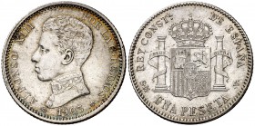 1903*1903. Alfonso XIII. SMV. 1 peseta. (Cal. 49). 4,99 g. EBC-.