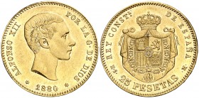 1880*1880. Alfonso XII. MSM. 25 pesetas. (Cal. 10). 7,63 g. EBC.