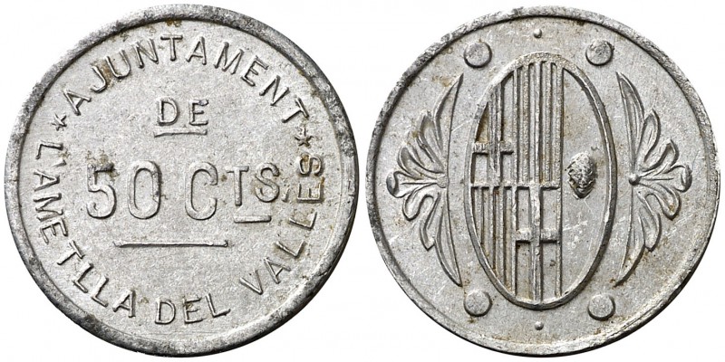 L'Ametlla del Vallès. 50 céntimos. (Cal. 1, como serie completa). 0,82 g. Rara. ...