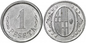 s/d. L'Ametlla del Vallès. 1 peseta. (Cal. 1, como serie completa). 1,67 g. EBC.