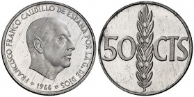 1966*1974. Estado Español. 50 céntimos. (Cal. 121). 0,96 g. Proof.