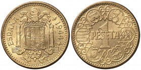 1944. Estado Español. 1 peseta. (Cal. 74). 3,47 g. S/C-.