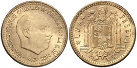 1963*1967. Estado Español. 1 peseta. (Cal. 94). 3,47 g. S/C-.
