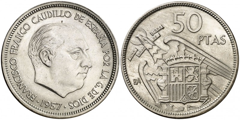1957. Estado Español. BA (Barcelona). 50 pesetas. (Cal. 139, como serie completa...
