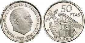 1957*74. Estado Español. 50 pesetas. (Cal. 27). 12,38 g. Proof.