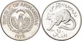 1978. Afganistán. 250 afghanis. (Kr. 978). 28,71 g. AG. Acuñación de 4370 ejemplares. S/C.