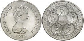 1975. Islas Caimán. Isabel II. 50 dólares. (Kr. 12). 64,51 g. AG. S/C.