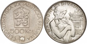 1983. Checoslovaquia. 500 coronas. (Kr. 112). 23,88 g. AG. S/C.