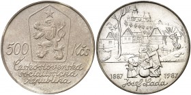 1987. Checoslovaquia. 500 coronas. (Kr. 136). 24,16 g. AG. S/C.
