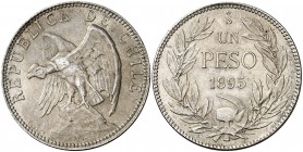 1895. Chile. (Santiago). 1 peso. (Kr. 152.1). 20 g. AG. EBC-/EBC.