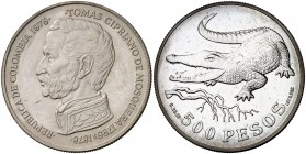 1978. Colombia. 500 pesos. (Kr. 264). 28,71 g. AG. Acuñación de 2678 ejemplares. S/C.
