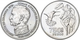 1978. Colombia. 750 pesos. (Kr. 265). 35,25 g. AG. Acuñación de 2656 ejemplares. S/C.
