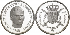 1968. Medalla. 61,54 g. AG. Felipe de Borbón. Proof.