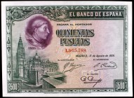 1928. 500 pesetas. (Ed. C7). 15 de agosto, Cardenal Cisneros. S/C-.