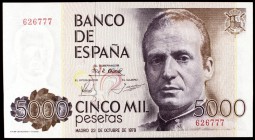 1979. 5000 pesetas. (Ed. E4). 23 de octubre, Juan Carlos I. Sin serie. S/C.