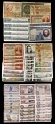 Lote de 63 billetes españoles de distintos valores y fechas, incluye 5 de Echegaray correlativos. BC-/EBC+.
