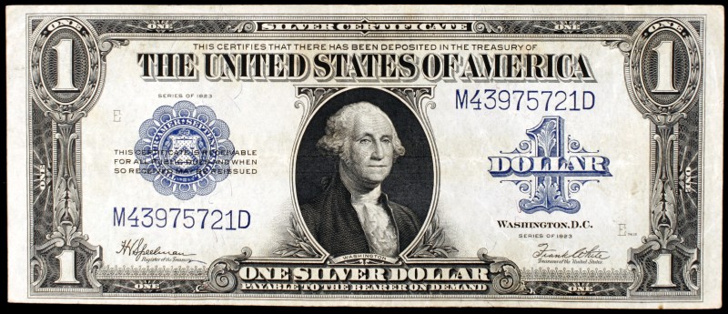 1923. Estados Unidos. Certificado de plata. 1 dólar. (Pick 342). George Washingt...