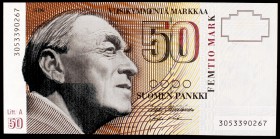 1986 (1991). Finlandia. Banco Finlandés. 50 marcos. (Pick 118). Alvar Aalto. S/C.