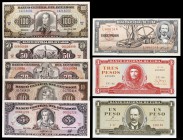 Lote de 8 billetes, tres de Cuba y cinco de Ecuador. A examinar. EBC/EBC+.