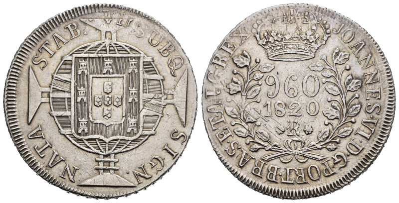 BRASILE. Joao VI (1818-1822). Rio de Janeiro. 960 Reis 1820. Ag (26,85 g). Ribat...