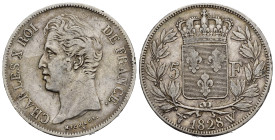 FRANCIA. Charles X (1824-1830). 5 Francs 1828 W (Lille). Gad. 644. BB