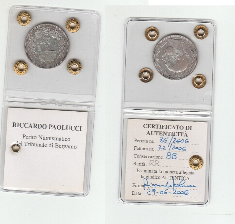 UNGHERIA. Franz Joseph I. Corona in argento 1892 Molto rara J.405 BB periziata
