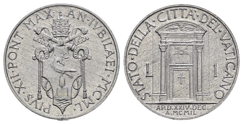 VATICANO. Pio XII (1939-1958). Giubileo 1950. 1 Lira 1950. FDC