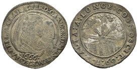 MANTOVA. Isabella Clara d'Austria, reggenza per il figlio Ferdinando Carlo Gonzaga (1665-1669). 60 Soldi 1666. Ag (13,23 g). Bignotti 13; CNI 22; MIR ...