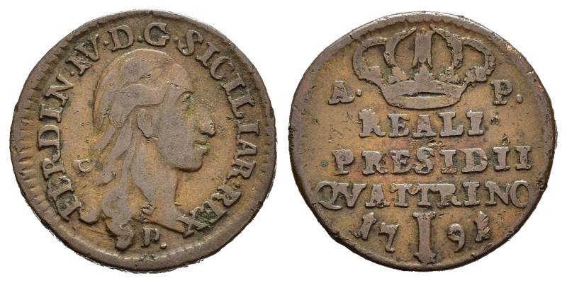 NAPOLI. Ferdinando IV di Borbone (1759-1816). Reali Presidi della Toscana. Orbet...