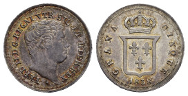 NAPOLI. Ferdinando II di Borbone (1830-1859). 5 grana 1838. Ag. Magliocca 657. qFDC