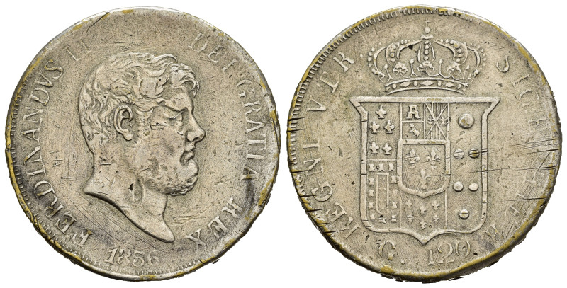 NAPOLI. Ferdinando II di Borbone (1830-1859). Falso d'epoca della piastra da 120...
