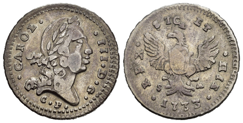 PALERMO. Regno di Sicilia. Carlo III (1720-1734). 2 Tarì 1733. Ag (4,81 g). MIR ...