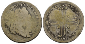 PALERMO. Carlo di Borbone (1734-1759). Regno di Sicilia. 6 Tarì 1735. Ag (12,78 g). MIR 554. Rara. MB