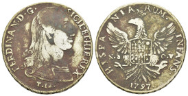 PALERMO. Regno di Sicilia. Ferdinando III di Borbone (1759-1816). 12 Tarì 1797. Ag (26,97 g). Gig. 17e. NC. qBB