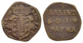 PARMA. Ranuccio II Farnese (1646-1694). Sesino. Cu. MIR 1046. MB