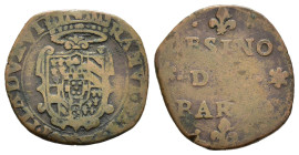 PARMA. Ranuccio II Farnese (1646-1694). Sesino. Cu. MIR 1046. qBB